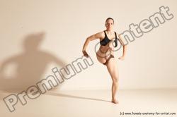 Underwear Martial art Woman White Moving poses Average long colored Dynamic poses Academic